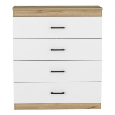 TUHOME Comoda 4 Tiroirs Ether 92 cm A x 80 cm A x 40 cm P. Blanc