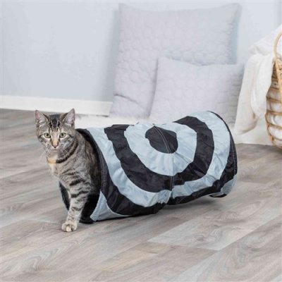 TRIXIE Tunnel de jeu, &oslash; 25 x 50 cm, pour chat, coloris gris.
