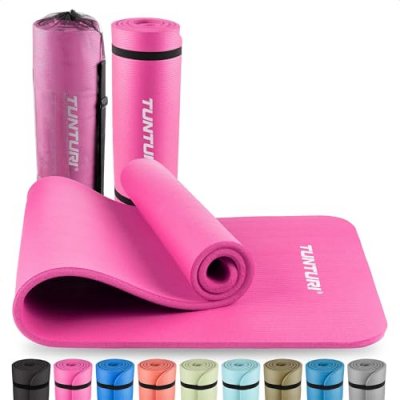 TUNTURI  tapis de fitness avec sac de transport 180 cm rose