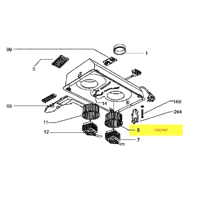 FAGOR Turbine Droite Anti-horaire Pour Hotte  - 72x2197