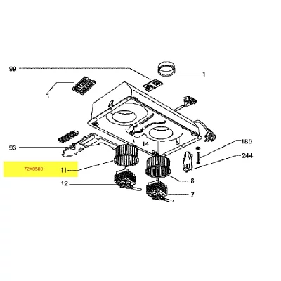 FAGOR Turbine Gauche Horaire Pour Hotte  - 72x0580