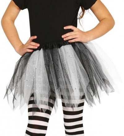 FIESTAS GUIRCA, S.L. Tutu bicolore noir et blanc &agrave; paillettes fille