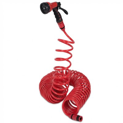 KREATOR Tuyau d'arrosage spirale 15m avec pistolet et raccords