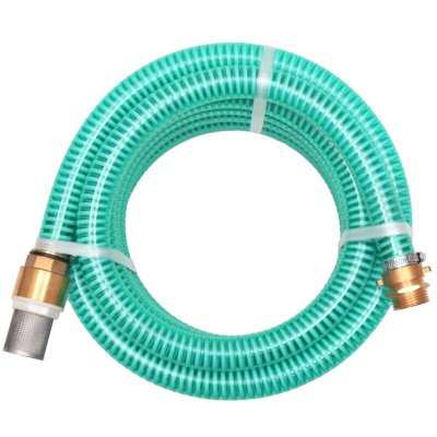 VIDAXL Tuyau d'aspiration avec raccords en laiton 15 m 25 mm Vert