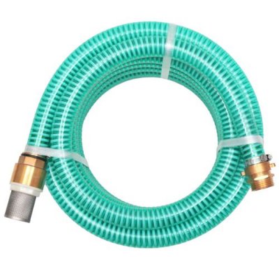 VIDAXL Tuyau d'aspiration avec raccords en laiton 4 m 25 mm Vert