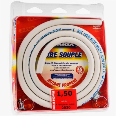 ADDAX Tuyaux Pvc Normagaz 6 X 12mm + 2 Colliers De Serrage