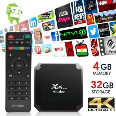 ARTIZLEE TV Box, 4Go 32Go - Smart Box TV X96 Max D&eacute;codeur Multim&eacute;dia Android 7.1 4GB+32GB WIFI