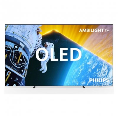 PHILIPS TV OLED Ambilight  77OLED809 194 cm 4K UHD Google TV 2024 M&eacute;tal Argent 