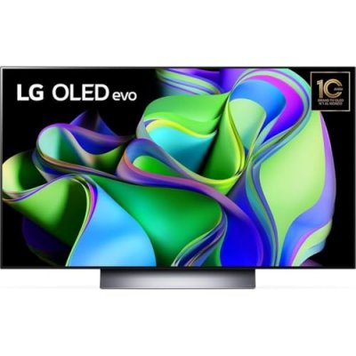 LG TV OLED Evo  OLED48C35LA 121 cm 4K UHD Smart TV 2023 Noir et Argent