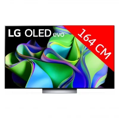 LG TV OLED Evo  OLED65C3 164 cm 4K UHD Smart TV 2023 Noir et Argent