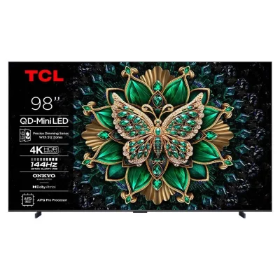 TCL TV QD-Mini LED  98C69K 249 cm 4K UHD 2025 Aluminium bross&eacute; 