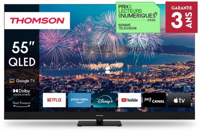 THOMSON TV QLED 4K 139 cm 55QG6C14 QLED Plus Google TV avec barre de son