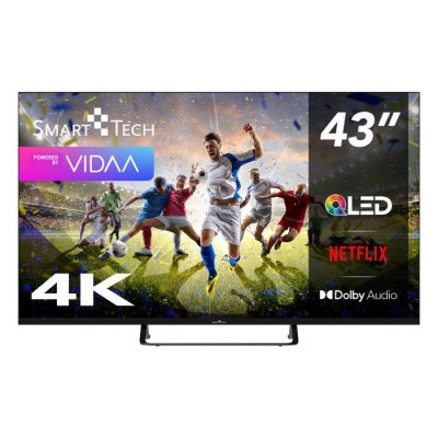 SMART TECH TV QLED 4K UHD 43' (109 cm) 43QV02V Vidaa TV - 3xHDMI - 2xUSB - Dolby Audio - HDR10