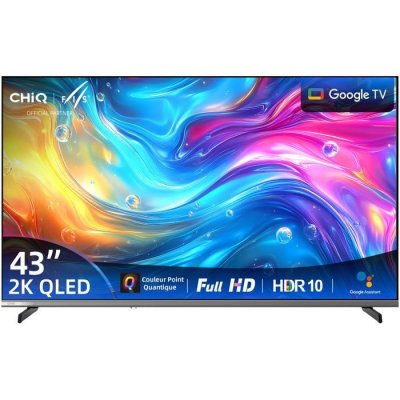 CHIQ TV Smart QLED LCD  L43QST 43 pouces 2K Google TV