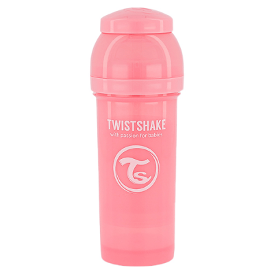 TWISTSHAKE  Biberon anti-coliques 260 ml pastel rose