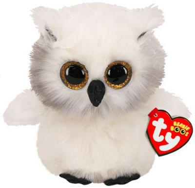 TY  - Beanie Boo's - Peluche Austin la Chouette, 36480, Blanc, 30 cm