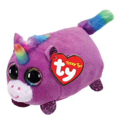 TY - Rosette Unicorn Animal en Peluche, 2005101, Violet, 10 CM