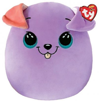 TY  Squish a boos-Coussin Bitsy Le Chien 20cm, Violet, 39225, 20 cm