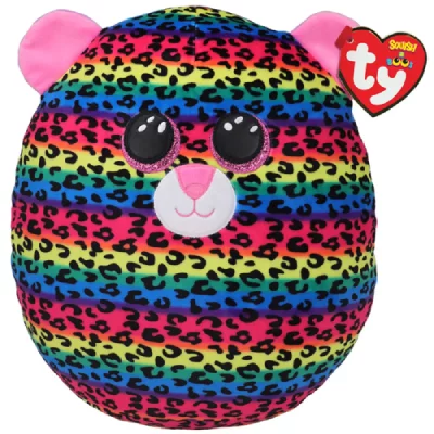 TY - Squish a boos-Coussin Dot Le l&eacute;opard 40cm, 39186, Multicolore