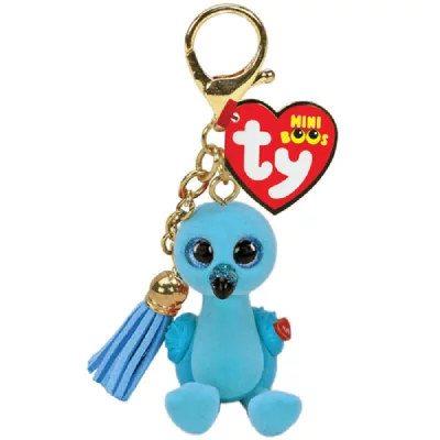 TY - William Flamingo Animal en Peluche, 2005139, Bleu, 9 CM