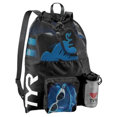 TYR  Big Mesh Mummy Sac de sport Mixte Adulte, Noir, 20 L