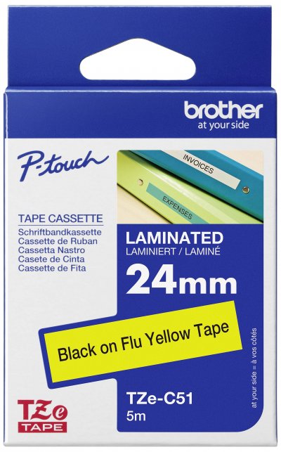BROTHER Tzec51  ptouch 24mm yellow-black