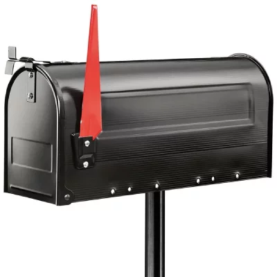 BURG WACHTER U.S. MAILBOX avec drapeau inclinable noire