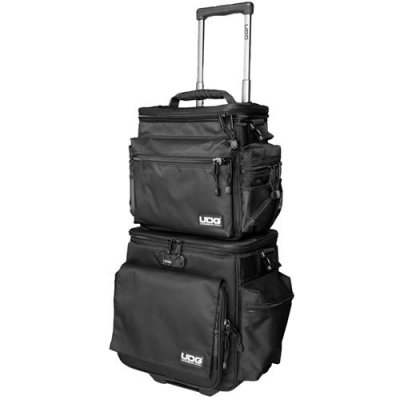 UDG  GEAR U9679BL/OR Ultimate Sac Bandouli&egrave;re &Agrave; Roulettes Ensemble Deluxe Noir, int&eacute;rieur Orange