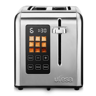UFESA  71305557 Grille-pain 2 tranches courtes 950W Inox