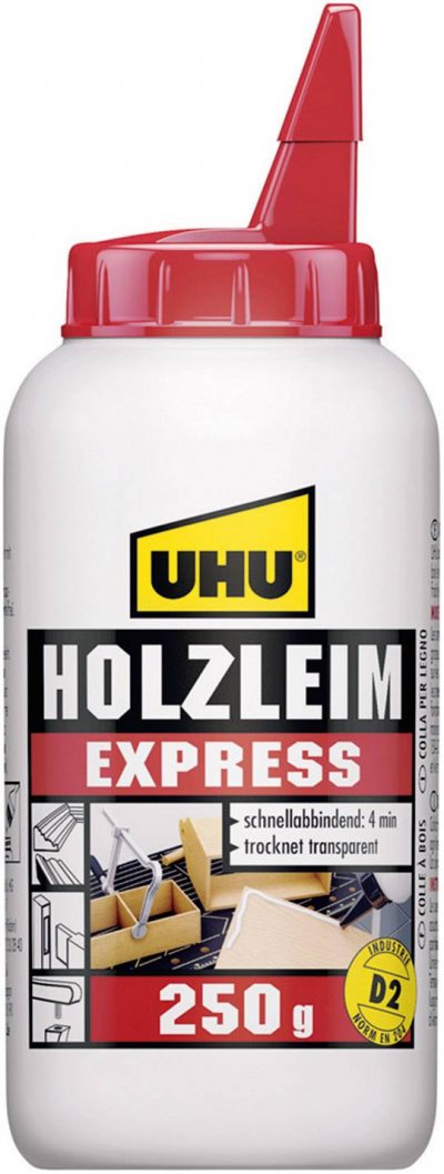 UHU  Colle &agrave; bois Express D2, sans solvant, 250 g bouteille