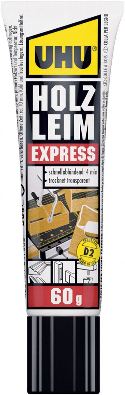UHU  Colle &Agrave; Bois Express D2, Sans Solvant, 60 G Tube