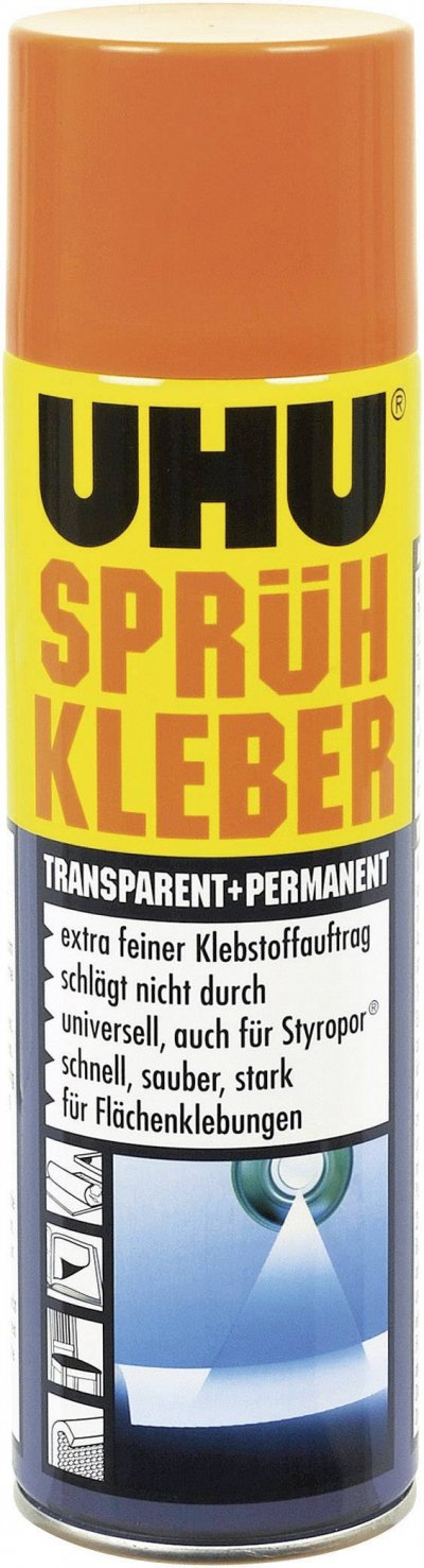 UHU  colle en spray, permanent, transparent, 500 ml