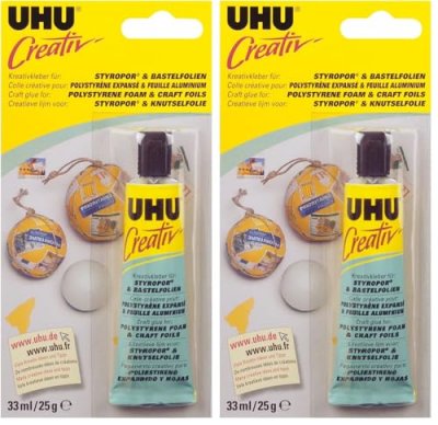 UHU  Creativ' Polystyr&egrave;ne Expans&eacute; & Feuille Aluminium 33ml