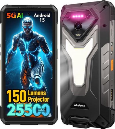 NOUVELLE TECHNOLOGIE 55 Ulefone Armor 34 Pro 5G Smartphone Incassable Android 15 32Go+512Go 25500mAh 6.95"" 1100LM