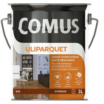 COMUS Uliparquet Mat/soie Incolore 3l - Vernis Vitrificateur Haute R&eacute;sistance Pour Trafic Domestique -