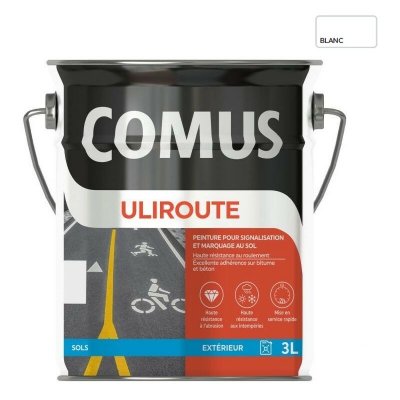 COMUS Uliroute Blanc 3l - Peinture Pour Signalisation Et Marquage Routier -