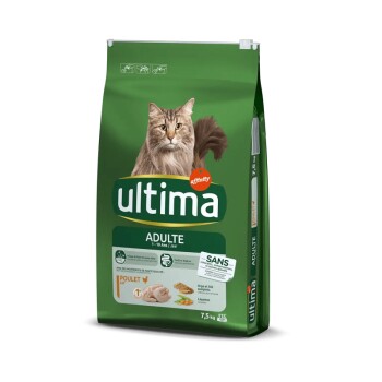 ULTIMA  Croquettes pour Chat Adulte Poulet et Riz, 2 x 7,5kg