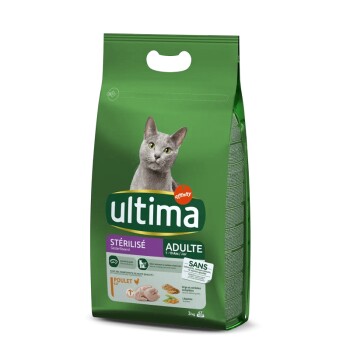 ULTIMA  Croquettes pour Chat Adulte St&eacute;rilis&eacute; au Poulet - 3 kg
