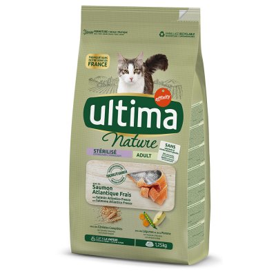 AFFINITY ULTIMA Ultima Nature - Croquettes au Saumon pour Chat St&eacute;rilis&eacute; - 1,25Kg