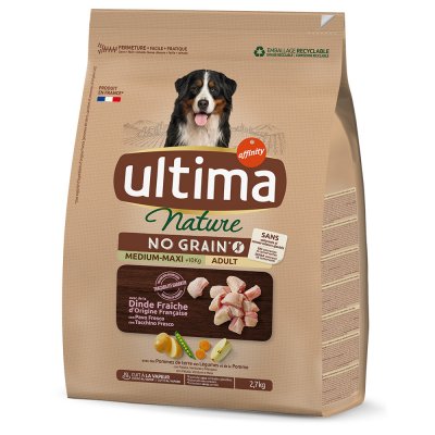 AFFINITY ULTIMA Ultima Nature No Grain Medium / Maxi dinde - 8,1 kg (3 x 2,7 kg)