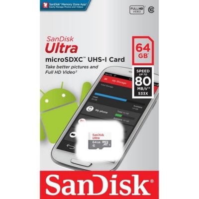 SANDISK Ultra Android microSDXC 64GB 80MB/s