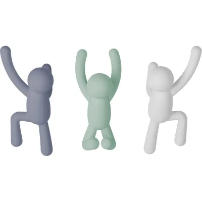 UMBRA  - Buddy Crochet mural, set de 3, bleu / menthe / blanc