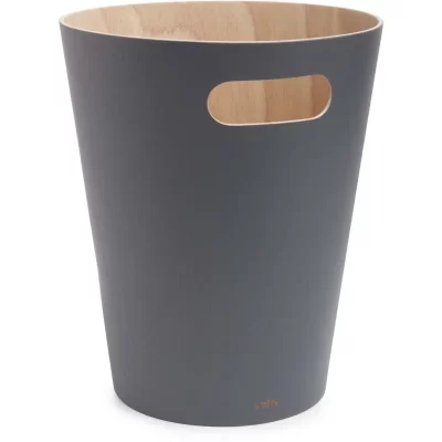 UMBRA  - Corbeille &agrave; papier Woodrow, couleur charbon