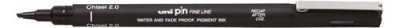 UNI BALL Uni-ball Feutre technique PIN Chisel 2.0, noir - Lot de 8