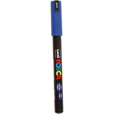 POSCA UNI-BALL Marqueur Pte calibr&eacute;e extra-fine  PC1MR 0,7mm Bleu Fonc&eacute;