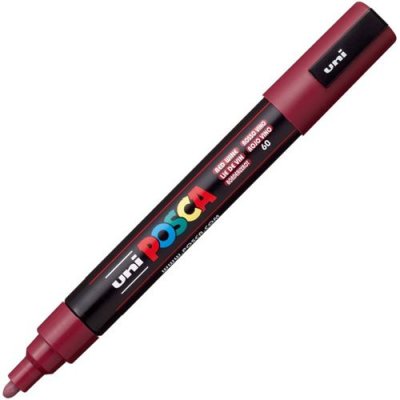 POSCA UNI-BALL Marqueur Pte conique moyenne  PC5M 1,8-2,5mm Lie de Vin