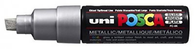 POSCA UNI-BALL Marqueur Pte large biseaut&eacute;e  PC8K 8mm Argent