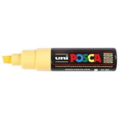 GENERIQUE UNI-BALL Marqueur Pte large biseaut&eacute;e POSCA PC8K 8mm Orange P&acirc;le Fluo