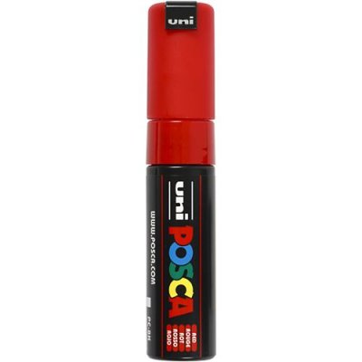 POSCA UNI-BALL Marqueur Pte large biseaut&eacute;e  PC8K 8mm Rouge