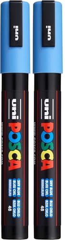 POSCA Uni-Ball - 1 marqueurs Pointe Moyenne 2,5mm Bleu Ciel